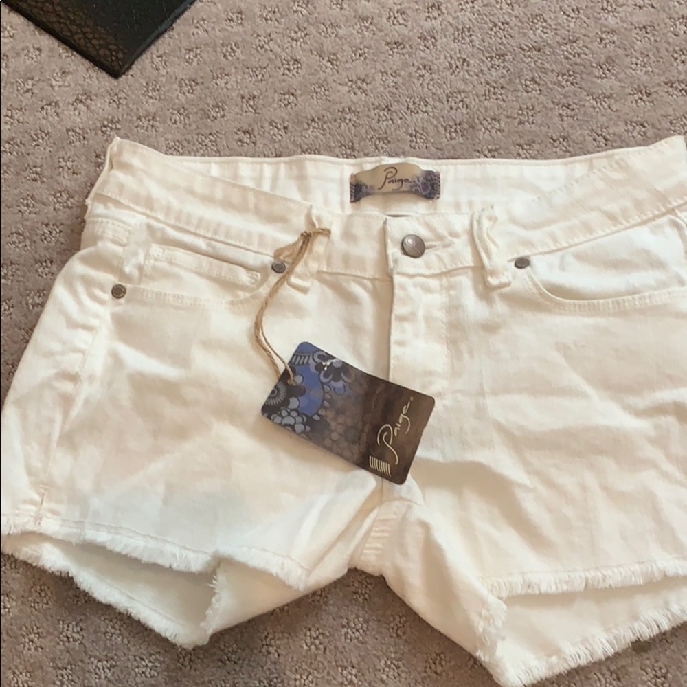 NWT white jean shorts